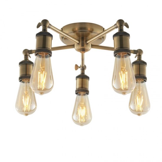 66177-001 Antique Brass 5 Light Centre Fitting