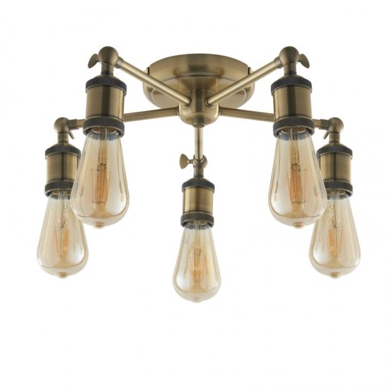 66177-001 Antique Brass 5 Light Centre Fitting