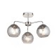 66183-001 Chrome 3 Light Semi-Flush with Smoked Dimpled Glasses