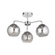 66183-001 Chrome 3 Light Semi-Flush with Smoked Dimpled Glasses