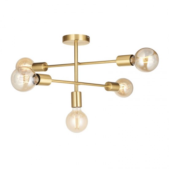 66198-001 Satin Brass 5 Light Centre Fitting