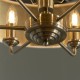 66200-001 Antique Brass 6 Light Pendant with Vintage White Shade