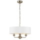 66201-001 Antique Brass 3 Light Pendant with Vintage White Shade