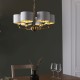 66203-001 Antique Brass 6 Light Pendant with Vintage White Shade