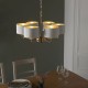 66203-001 Antique Brass 6 Light Pendant with Vintage White Shade