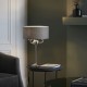 66206-001 Bright Nickel 3 Light Table Lamp with Charcoal Linen Shade