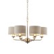 66207-001 Brushed Chrome 6 Light Pendant with Natural Linen Shade