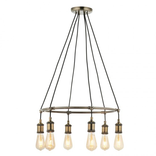 66210-001 Antique Brass 6 Light Centre Fitting