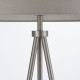 22781-001 Matt Nickel Tripod Floor Lamp with Grey Shade