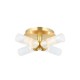 67268-001 Bathroom Satin Gold 4 Light Semi Flush with Ribbed Glasses 67268-001 Bathroom Satin Gold 4 Light Semi Flush with Ribbed Glasses