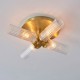 67268-001 Bathroom Satin Gold 4 Light Semi Flush with Ribbed Glasses 67268-001 Bathroom Satin Gold 4 Light Semi Flush with Ribbed Glasses