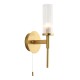 67269-001 Bathroom Satin Gold Wall Lamp with Ribbed Glass 67269-001 Bathroom Satin Gold Wall Lamp with Ribbed Glass