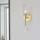 67269-001 Bathroom Satin Gold Wall Lamp with Ribbed Glass 67269-001 Bathroom Satin Gold Wall Lamp with Ribbed Glass