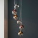 67272-001 Chrome, Copper, Gold and Clear Glass 6 Light Cluster