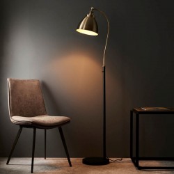 67286-001 Antique Brass & Matt Black Floor Lamp