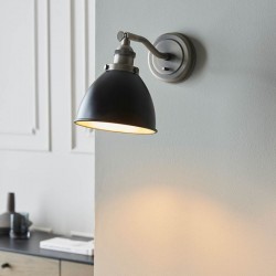 67289-001 Aged Pewter & Matt Black Wall Lamp