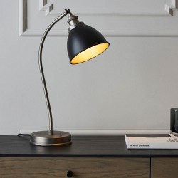 67290-001 Aged Pewter & Matt Black Table Lamp
