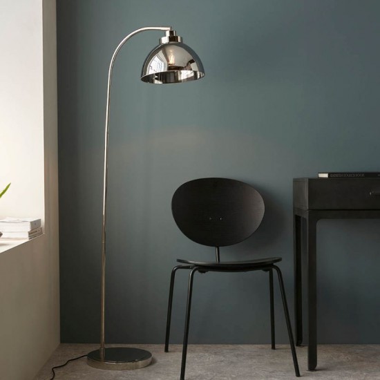67307-001 Bright Nickel Floor Lamp with Smoked Mirrored Glass 67307-001 Bright Nickel Floor Lamp with Smoked Mirrored Glass