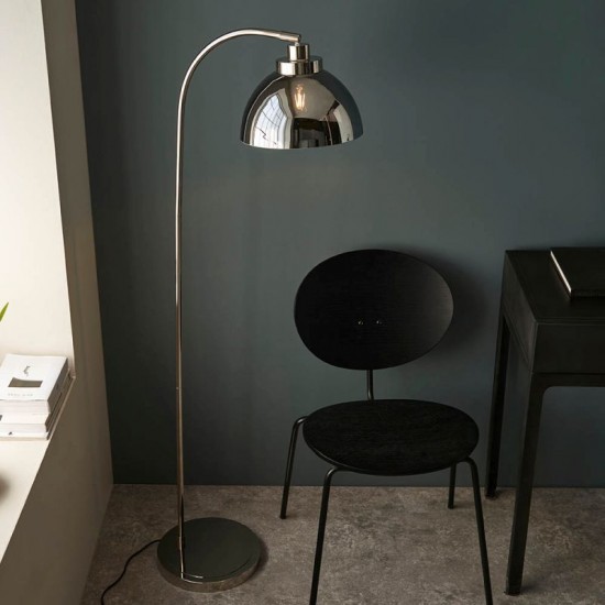 67307-001 Bright Nickel Floor Lamp with Smoked Mirrored Glass 67307-001 Bright Nickel Floor Lamp with Smoked Mirrored Glass