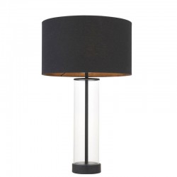 67311-001 Matt Black & Glass Table Lamp with Black Shade 67311-001 Matt Black & Glass Table Lamp with Black Shade