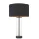 67311-001 Matt Black & Glass Table Lamp with Black Shade