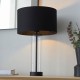 67311-001 Matt Black & Glass Table Lamp with Black Shade