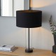 67311-001 Matt Black & Glass Table Lamp with Black Shade