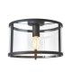 67313-001 Matt Black Lantern Ceiling Lamp