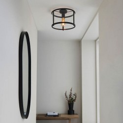 67313-001 Matt Black Lantern Ceiling Lamp