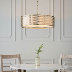 67316-001 Gold 3 Light Pendant with White Diffuser