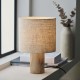 67324-001 Wooden Table Lamp with Natural Linen Shade