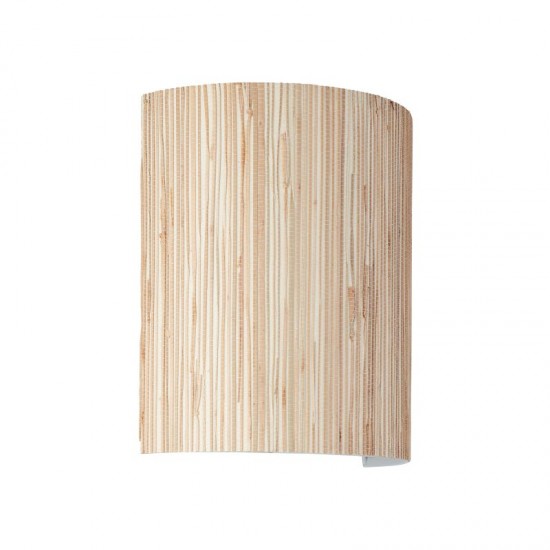 67331-001 Black Wall Lamp with Natural Seagrass Shade