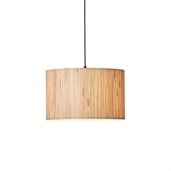 67332-001 Black Pendant with Natural Seagrass Shade