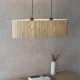 67333-001 Black 2 Light over Island Fitting with Natural Seagrass Shade