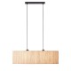 67333-001 Black 2 Light over Island Fitting with Natural Seagrass Shade