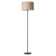 67335-001 Black Floor Lamp with Natural Seagrass Shade