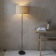 67335-001 Black Floor Lamp with Natural Seagrass Shade