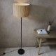 67335-001 Black Floor Lamp with Natural Seagrass Shade