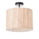 67336-001 Black Semi Flush with Natural Seagrass Shade