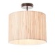 67336-001 Black Semi Flush with Natural Seagrass Shade