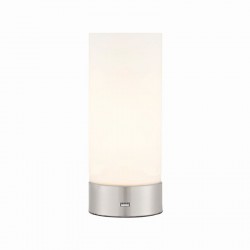 22540-001 Brushed Nickel Touch Table Lamp with Opal Glass & USB 22540-001 Brushed Nickel Touch Table Lamp with Opal Glass & USB