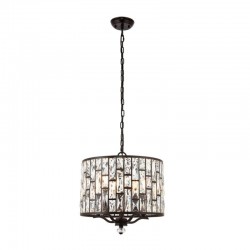 7309-001 Dark Bronze 5 Light Pendant with Crystal 7309-001 Dark Bronze 5 Light Pendant with Crystal