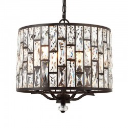 7309-001 Dark Bronze 5 Light Pendant with Crystal