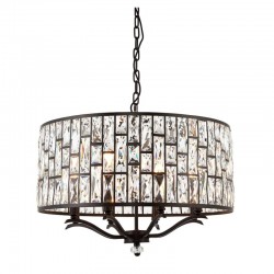 7310-001 Dark Bronze 8 Light Pendant with Crystal