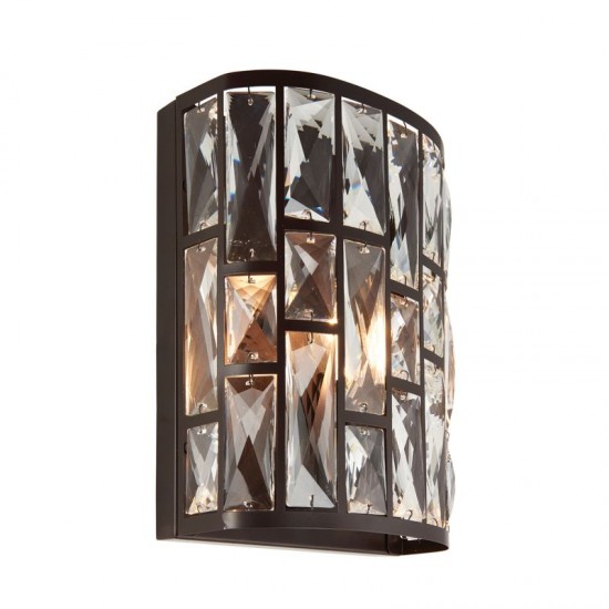 7311-001 Dark Bronze Wall Lamp with Crystal