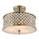 7422-001 Antique Brass Semi-Flush with Crystal Beads and Diffuser