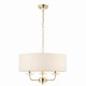 7424-001 White Shade & Gold with Crystal 3 Light Pendant