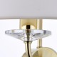 7426-001 Brass 2 Light Wall Lamp with Vintage White Shade