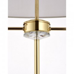 7427-001 Brass 2 Light Floor Lamp with Vintage White Shade