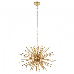 22753-001 Satin Brass 9 Light Sputnik Pendant